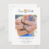 LGBTQ Rainbow Herz mit Foto Postkarte (Vorne/Hinten)