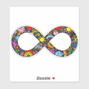 LGBTQ Rainbow Infinity Neurodiverser Doodle Aufkleber