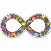 LGBTQ Rainbow Infinity Neurodiverser Doodle Aufkleber (Vorderseite)