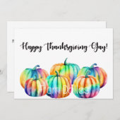 LGBTQ Rainbow-Kürbis-Erntedank-Karte Feiertagskarte (Vorne/Hinten)