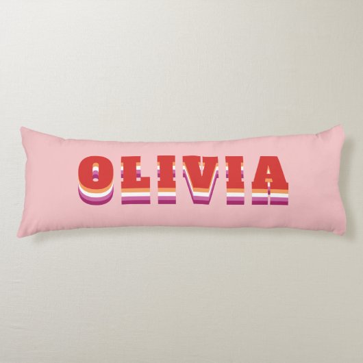 LGBTQ Rainbow Lesbian Pride Flag Individuelle Name Seitenschläferkissen (Vorderseite)