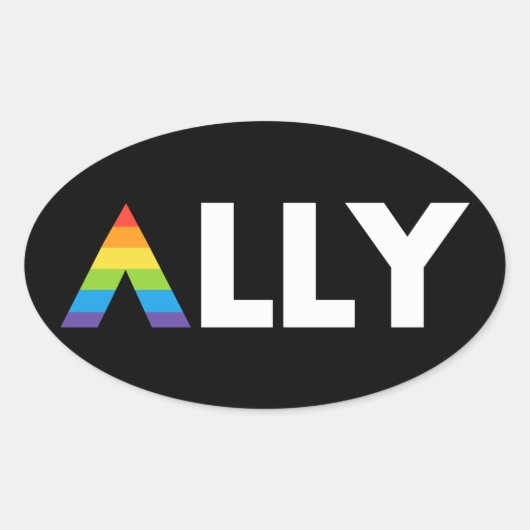 LGBTQ Rainbow LGBT Ovaler Aufkleber (Vorderseite)