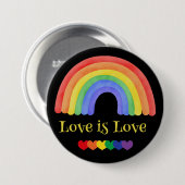 LGBTQ Rainbow Liebe ist Liebe farbig Button (Vorne & Hinten)