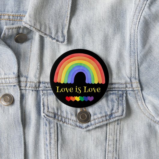 LGBTQ Rainbow Liebe ist Liebe farbig Button (Beispiel)