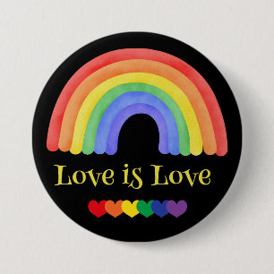 LGBTQ Rainbow Liebe ist Liebe farbig Button