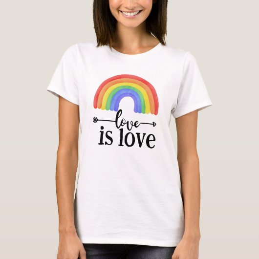 LGBTQ Rainbow Liebe ist Liebe Farbiger T - Shirt (Vorderseite)