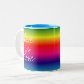 LGBTQ Rainbow Liebe ist Liebe Zweifarbige Tasse (Vorderseite Links)