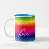 LGBTQ Rainbow Liebe ist Liebe Zweifarbige Tasse (Links)