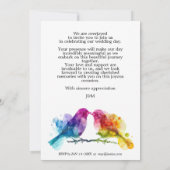 🌈 🐦 LGBTQ+ Rainbow Lovebirds Hochzeit Einladung (Rückseite)