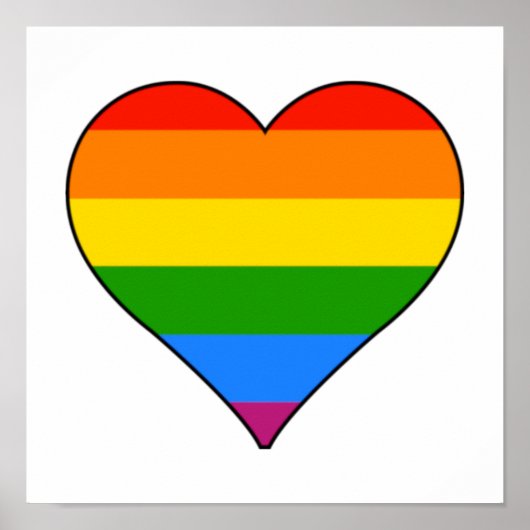 LGBTQ Rainbow Pride Heart individualisieren Poster (Vorne)