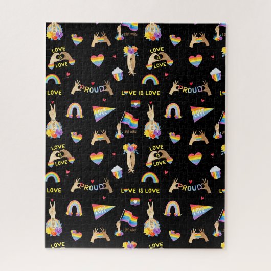 LGBTQ Rainbow Pride Pattern Jigsaw Puzzle (Vertikal)