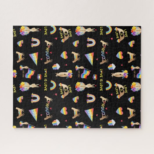 LGBTQ Rainbow Pride Pattern Jigsaw Puzzle (Horizontal)