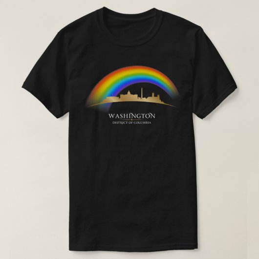LGBTQ Rainbow Pride Washington DC Skyline Premium T-Shirt (Design vorne)