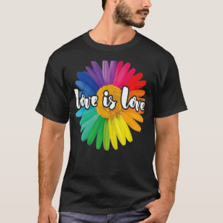 Lgbtq Rainbow Sonnenblumen Blume Gay Pride Gleichh T-Shirt