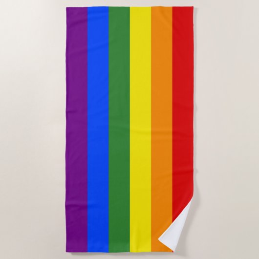 LGBTQ Rainbow Stripes Strandtuch (Vorderseite)