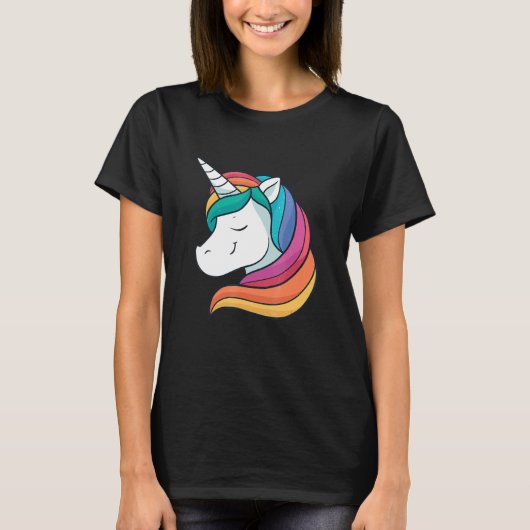 LGBTQ Rainbow Unicorn T-Shirt (Vorderseite)