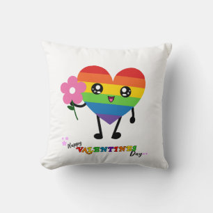 LGBTQ Rainbow Valentinstag Throw Kissen