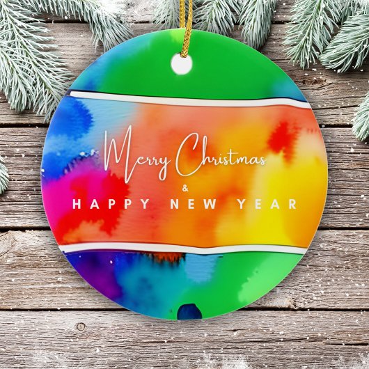 LGBTQ Rainbow Weihnachtsfeiertag Keramik Ornament