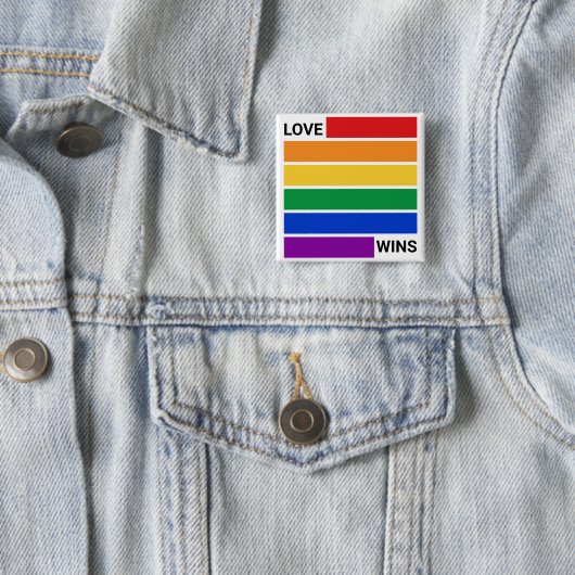 LGBTQ-Regenbogen, Liebe gewinnt Button (Beispiel)