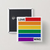 LGBTQ-Regenbogen, Liebe gewinnt Button (Vorne & Hinten)