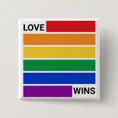 LGBTQ-Regenbogen, Liebe gewinnt Button (Vorderseite)