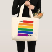 LGBTQ-Regenbogen, Liebe gewinnt Jumbo Stoffbeutel (Vorderseite (Produkt))