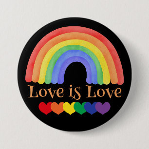 LGBTQ Regenbogen Liebe ist Liebe Bunt Button