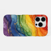 LGBTQ Regenbogen-Marmor  iPhone Hülle (Rückseite (Horizontal))