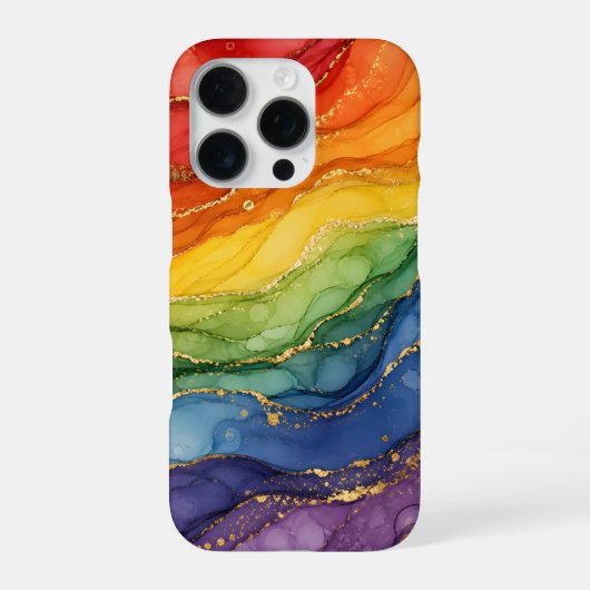 LGBTQ Regenbogen-Marmor  iPhone Hülle (Rückseite)