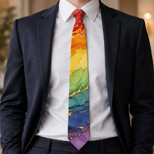 LGBTQ Regenbogen-Marmor  Krawatte