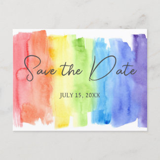 LGBTQ-Regenbogen Save the Date Hochzeitskarte Postkarte