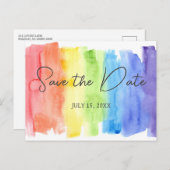 LGBTQ-Regenbogen Save the Date Hochzeitskarte Postkarte (Vorne/Hinten)