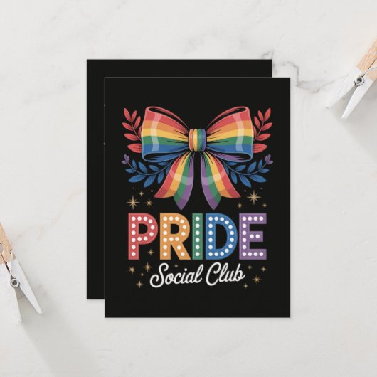 LGBTQ-Regenbogen-Schleife Einladung (Vorderseite/Rückseite Beispiel)