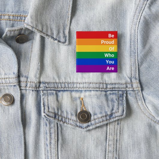 LGBTQ-Regenbogen, seien Sie stolz darauf, wer Sie Button (Beispiel)