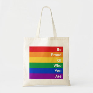 LGBTQ-Regenbogen, seien Sie stolz darauf, wer Sie  Tragetasche