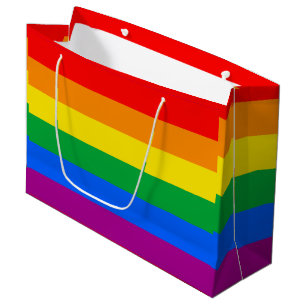 LGBTQ+ Regenbogen-Stolz-Flagge Große Geschenktüte