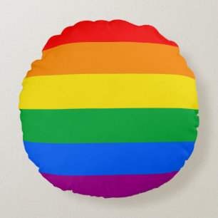 LGBTQ+ Regenbogen-Stolz-Flagge Rundes Kissen