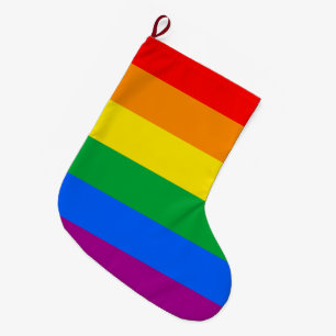 LGBTQ+ Regenbogen-Stolzflagge Großer Weihnachtsstrumpf