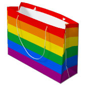 LGBTQ+-Regenbogenfarben Große Geschenktüte (Rückseite Schrägansicht)