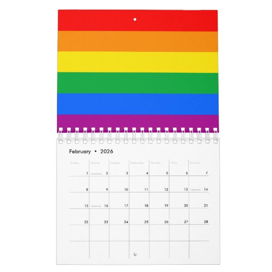 LGBTQ+-Regenbogenfarben Kalender (Feb 2026)
