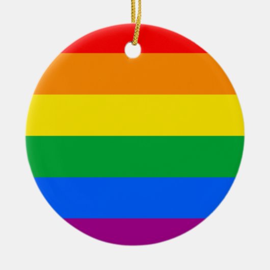 LGBTQ+-Regenbogenfarben Keramik Ornament (Vorne)