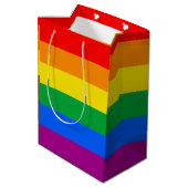 LGBTQ+-Regenbogenfarben Mittlere Geschenktüte (Rückseite Schrägansicht)