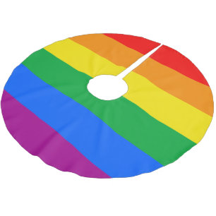LGBTQ+-Regenbogenfarben Polyester Weihnachtsbaumdecke
