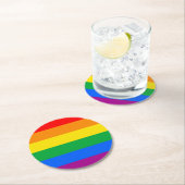 LGBTQ+-Regenbogenfarben Runder Pappuntersetzer (Vor Ort)