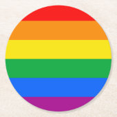 LGBTQ+-Regenbogenfarben Runder Pappuntersetzer (Vorderseite)