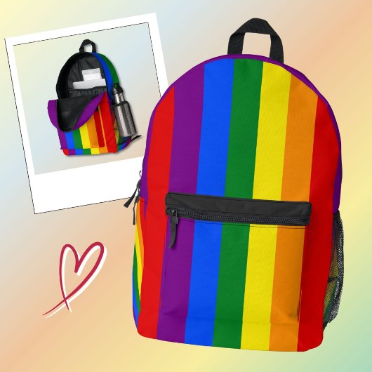 LGBTQ+-Regenbogenfarbenstreifen für den Monat der  Bedruckter Rucksack