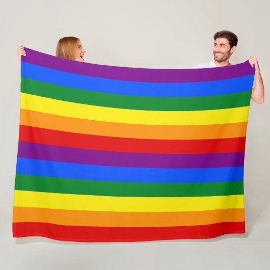 LGBTQ+-Regenbogenfarbenstreifen für den Monat der Fleecedecke (Beispiel)