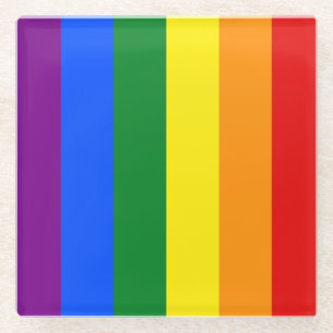 LGBTQ+-Regenbogenfarbenstreifen für den Monat der  Glasuntersetzer