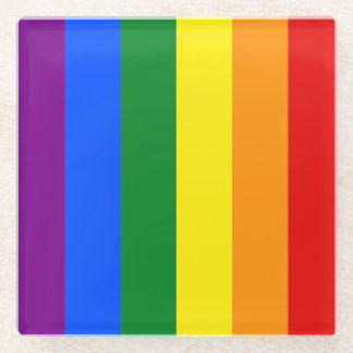 LGBTQ+-Regenbogenfarbenstreifen für den Monat der  Glasuntersetzer