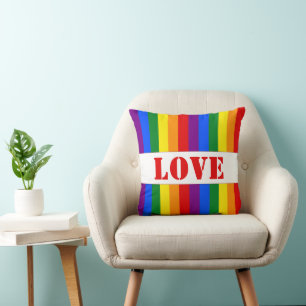 LGBTQ+-Regenbogenfarbenstreifen für den Monat der  Kissen